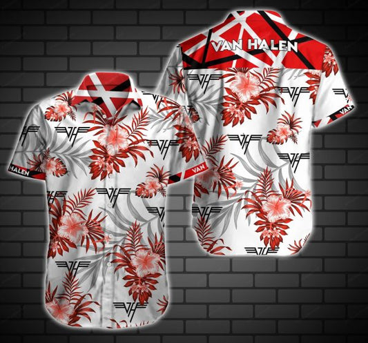 VAN HALEN HAWAIIAN SHIRT SUMMER BUTTON UP