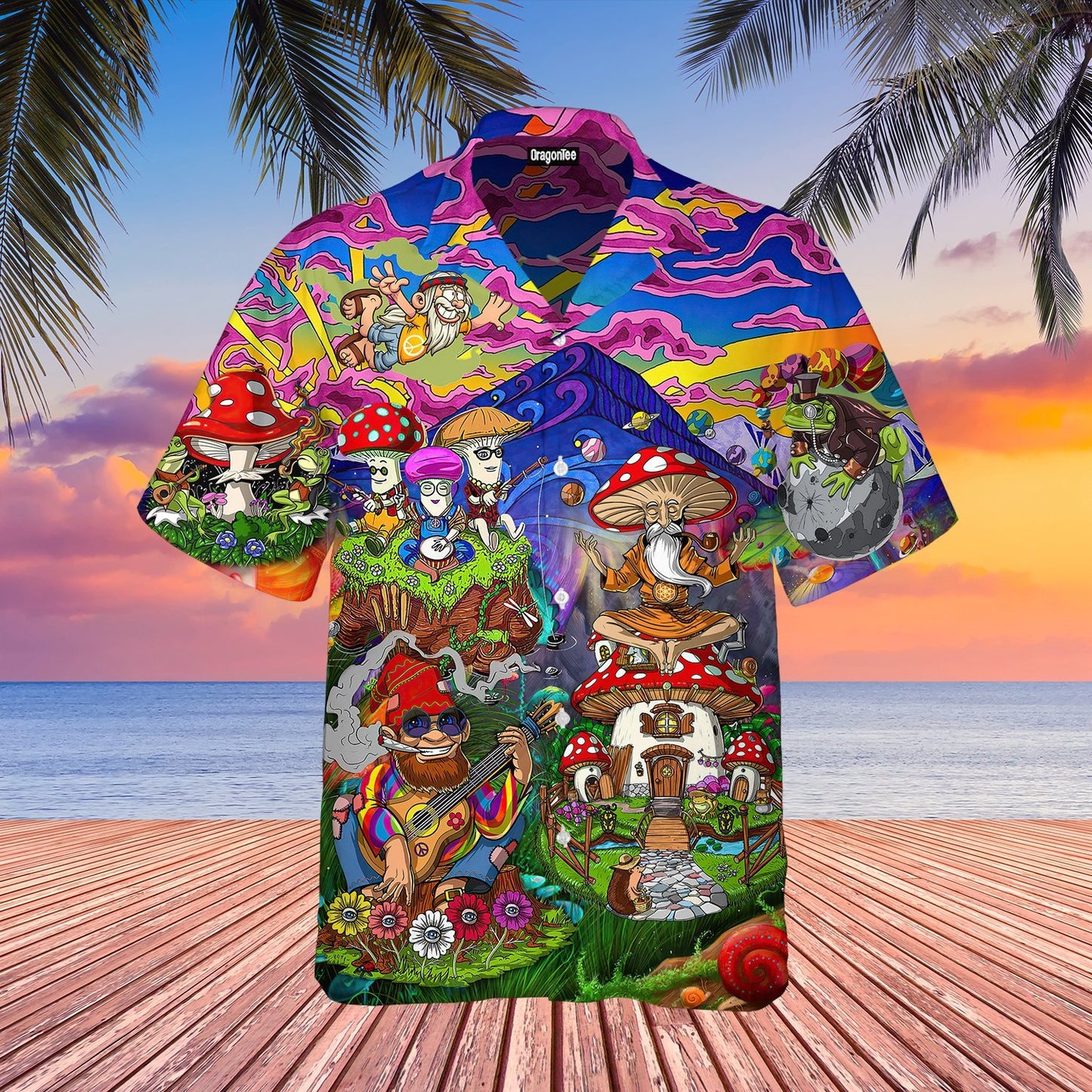 OragonTee Hippie Mushroom Hawaiian Shirt | For Men & Women | Adult | WT1001