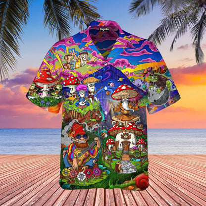 OragonTee Hippie Mushroom Hawaiian Shirt | For Men & Women | Adult | WT1001