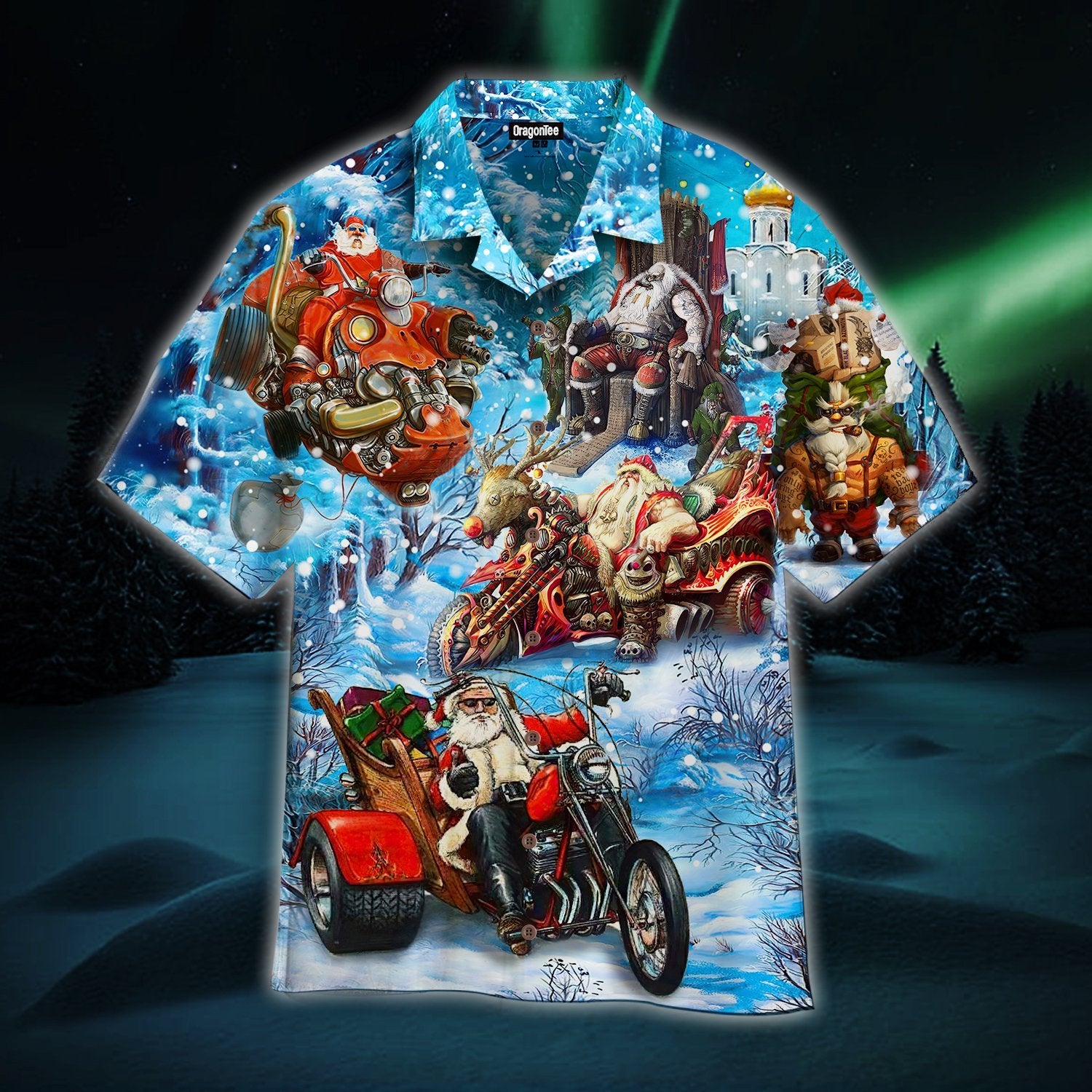 OragonTee Amazing Santa Biker Christmas Hawaiian Shirt | For Men & Women | Adult | WT1006