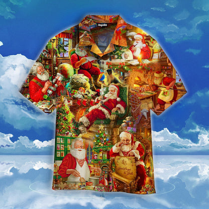 OragonTee Santa Claus In Daily Life Christmas Hawaiian Shirt | For Men & Women | Adult | WT1009