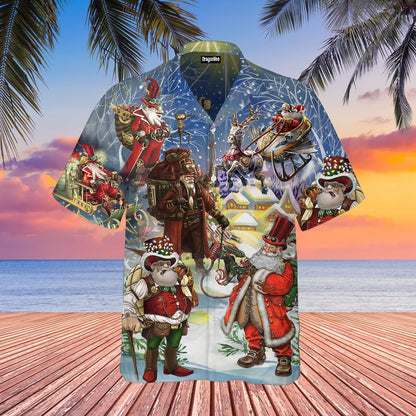 OragonTee Christmas Steampunk Santa Claus Hawaiian Shirt | For Men & Women | Adult | WT1011