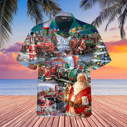 OragonTee Train To Christmas Hawaiian Shirt | For Men & Women | Adult | WT1012