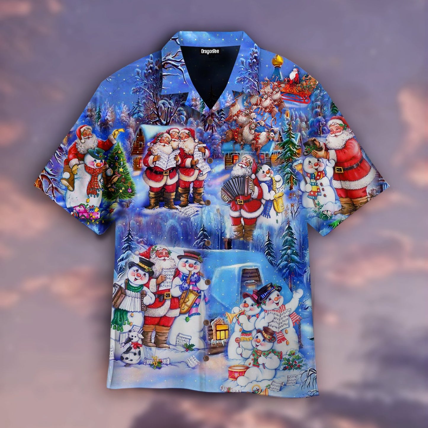 OragonTee Santa And Snowman Best Friends Christmas Hawaiian Shirt | For Men & Women | Adult | WT1029