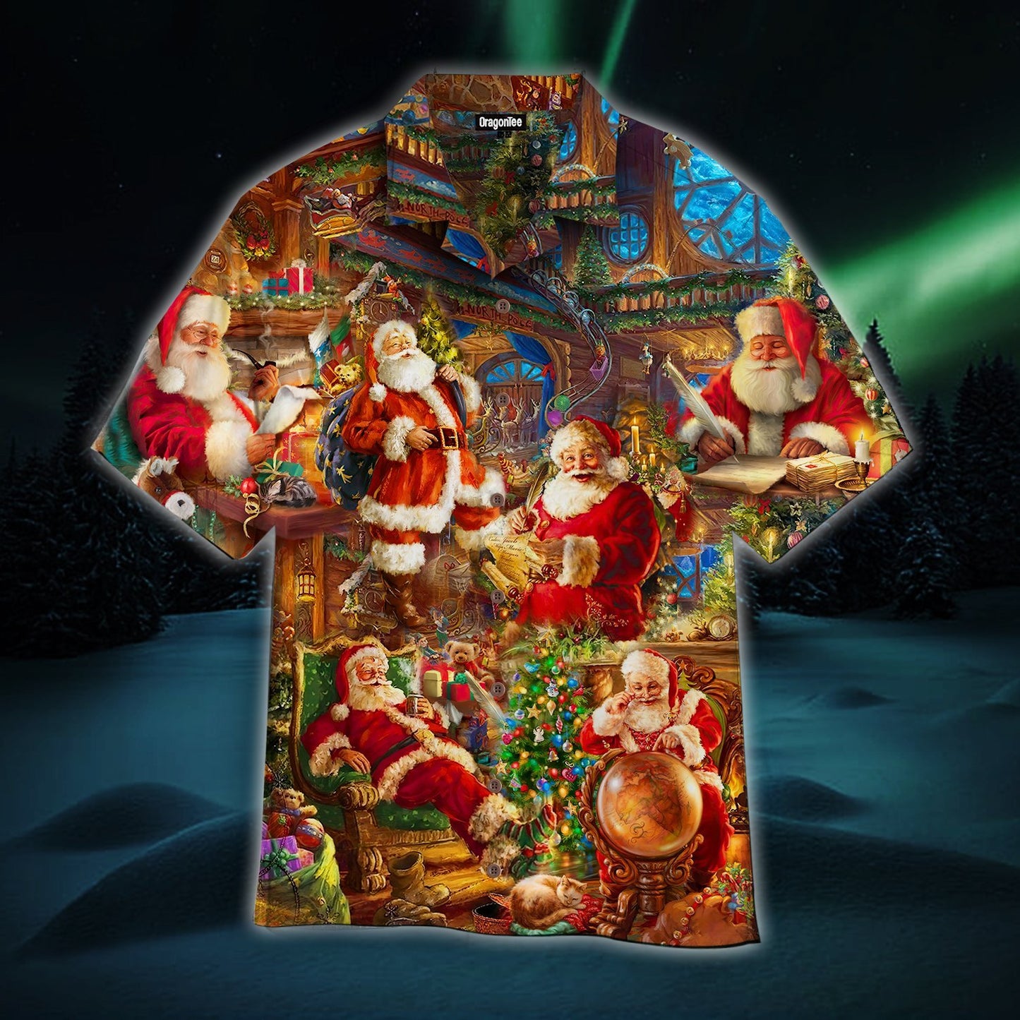 OragonTee House of Santa Claus Christmas Hawaiian Shirt | For Men & Women | Adult | WT1032