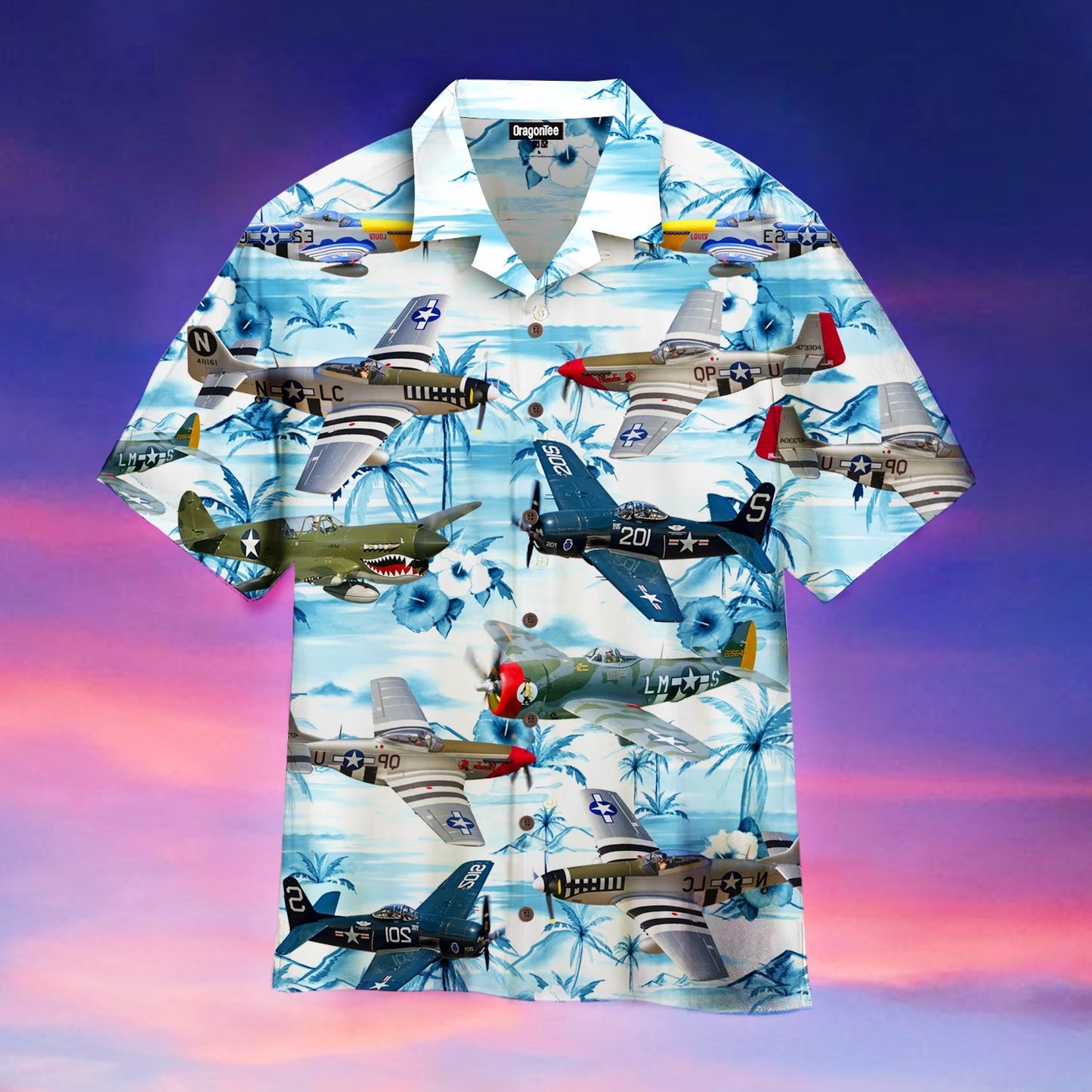 OragonTee World War 2 American Aircrafts Hawaiian Shirt | For Men & Women | Adult | WT1048