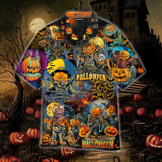 Halloween Zombie Pumpkin Hawaiian Shirt | For Men & Women | Adult | WT1135