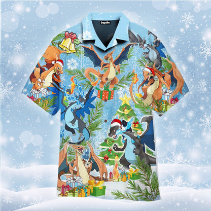 OragonTee All I Want For Christmas Is Charizard Hawaiian Shirt | For Men & Woman| Adult | WT1149