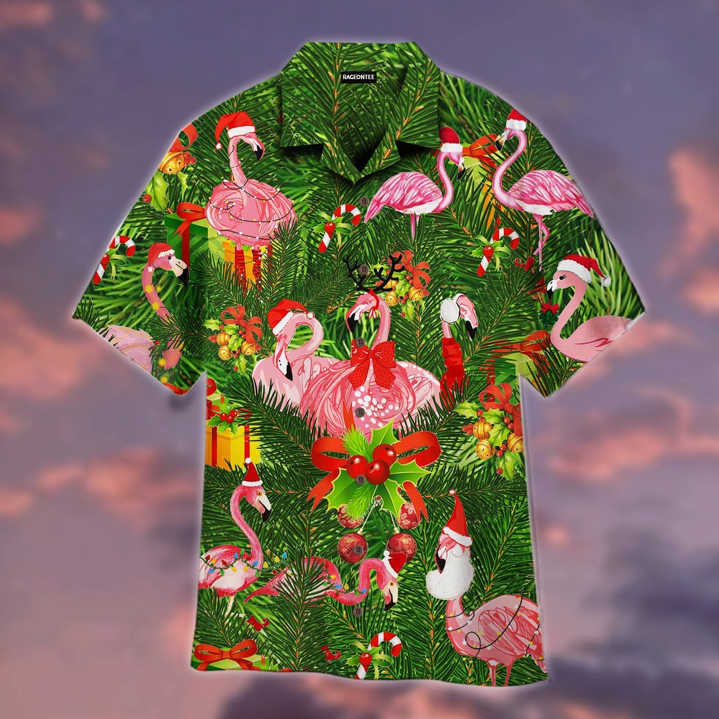 Flamingo Merry Christmas Hawaiian Shirt | For Men & Women | Adult | WT1159