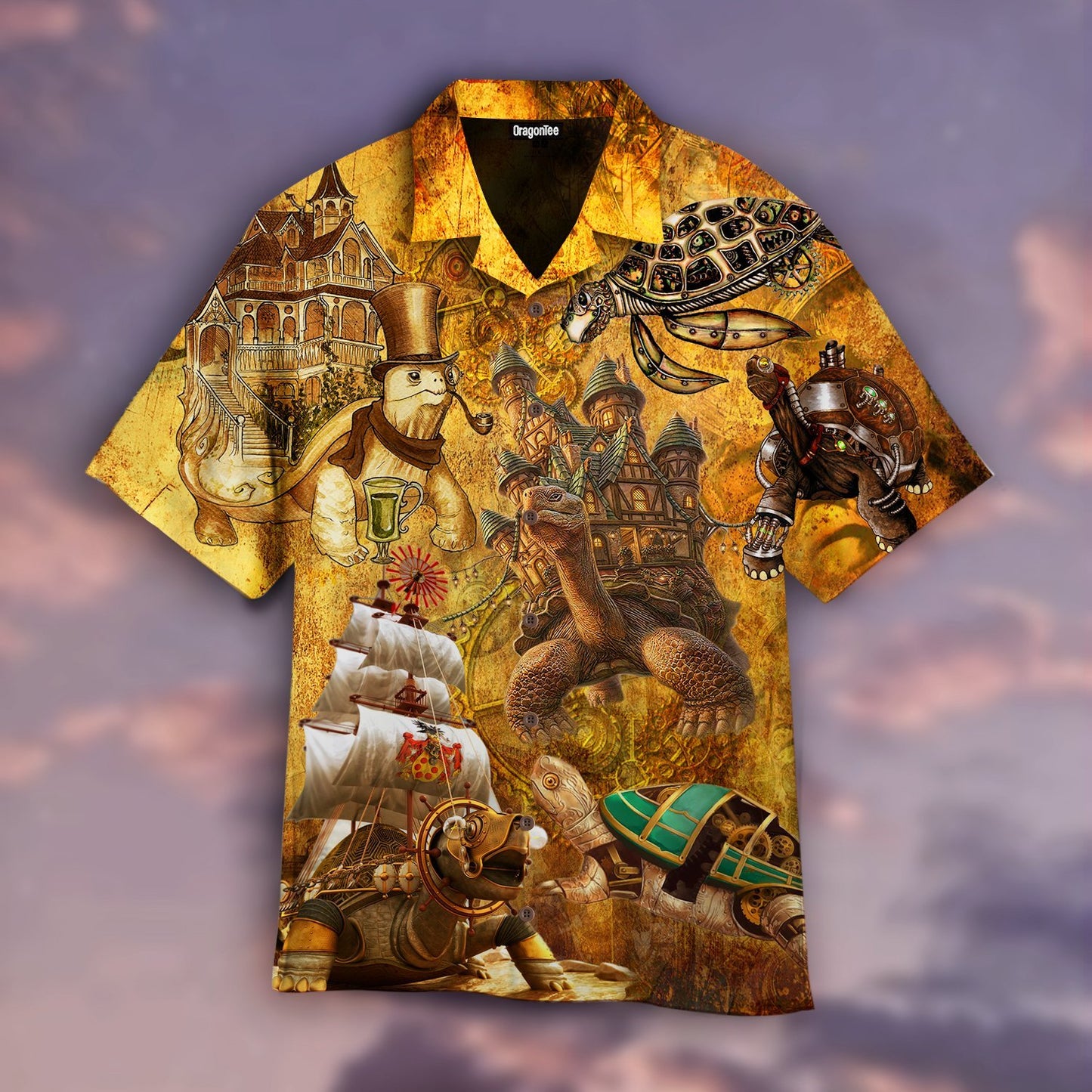 OragonTee Turtle Steampunk Hawaiian Shirt | For Men & Women | Adult | WT1231