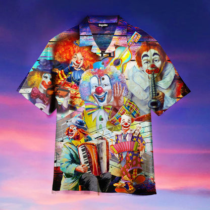 OragonTee Circus Clowns Musician Player Halloween Hawaiian Shirt | For Men & Women| Adult | WT1235