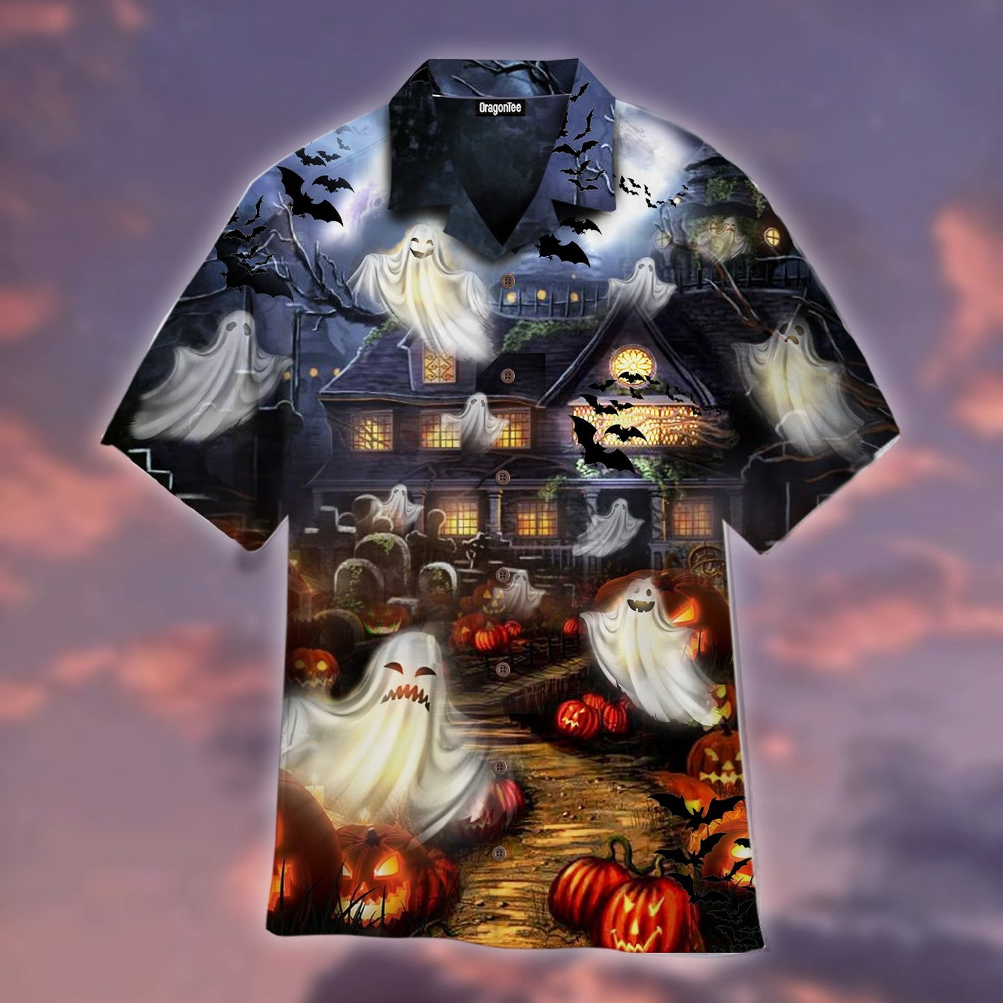 OragonTee Halloween Peek A Boo Hawaiian Shirt | For Men & Women | Adult | WT1126