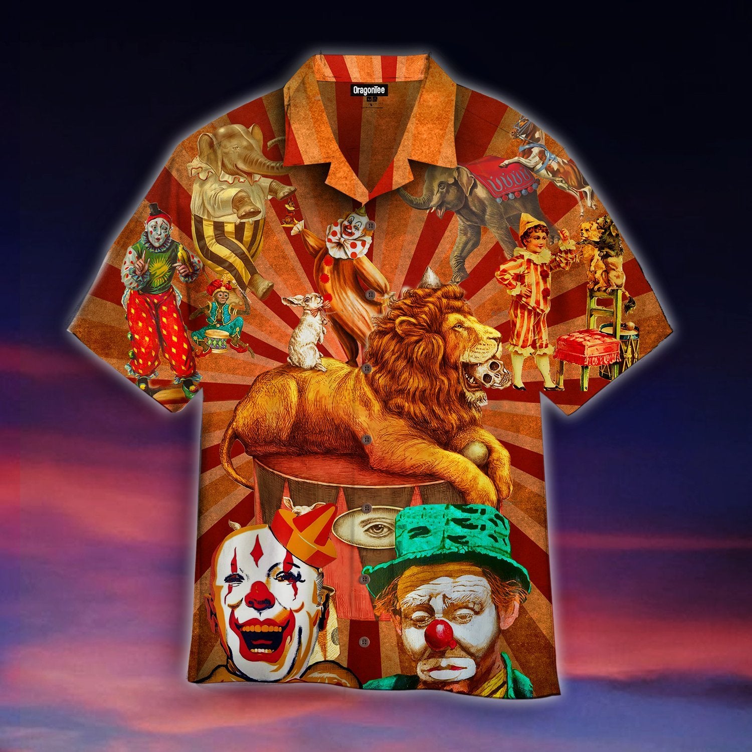 OragonTee Clown Funny Happy Edition Halloween Hawaiian Shirt | For Men & Women| Adult | WT1315