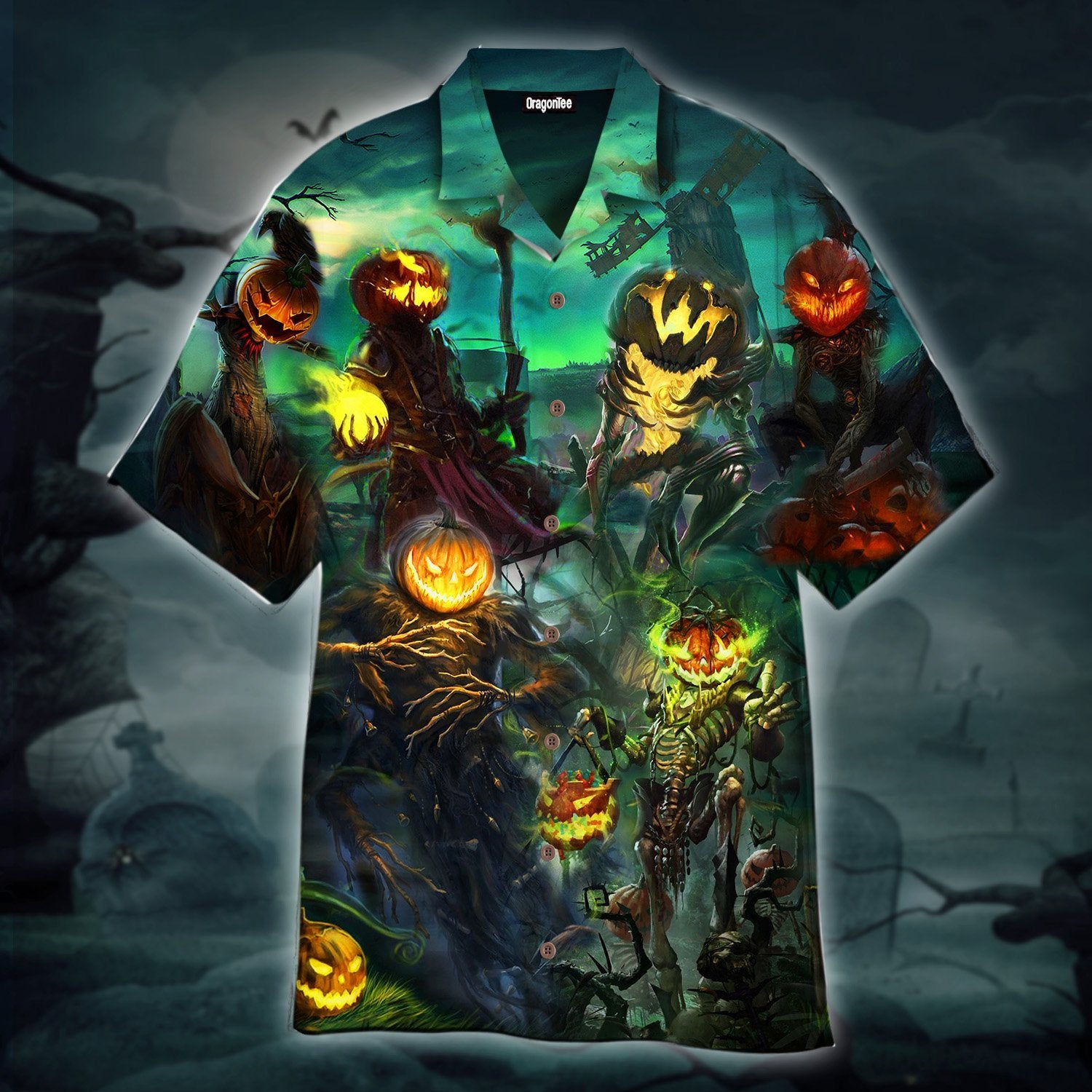 OragonTee Halloween Pumpkin King Hawaiian Shirt | For Men & Women | Adult | WT1326