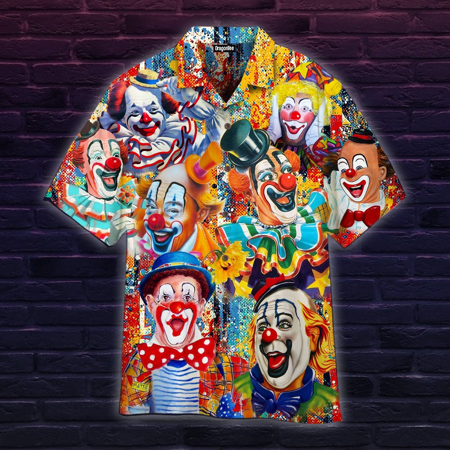 OragonTee Clown Funny Happy Halloween Hawaiian Shirt | For Men & Women| Adult | WT1333