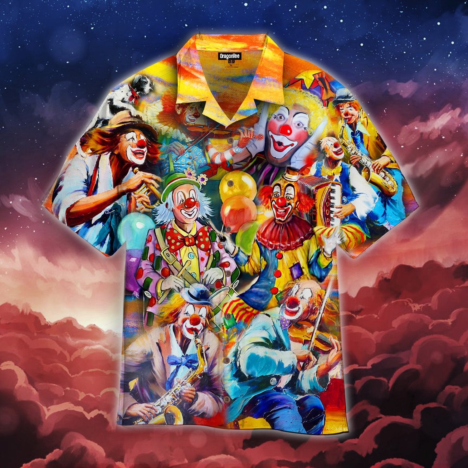 OragonTee More Clown Less Frowning Halloween Hawaiian Shirt | For Men & Women | Adult | WT1303