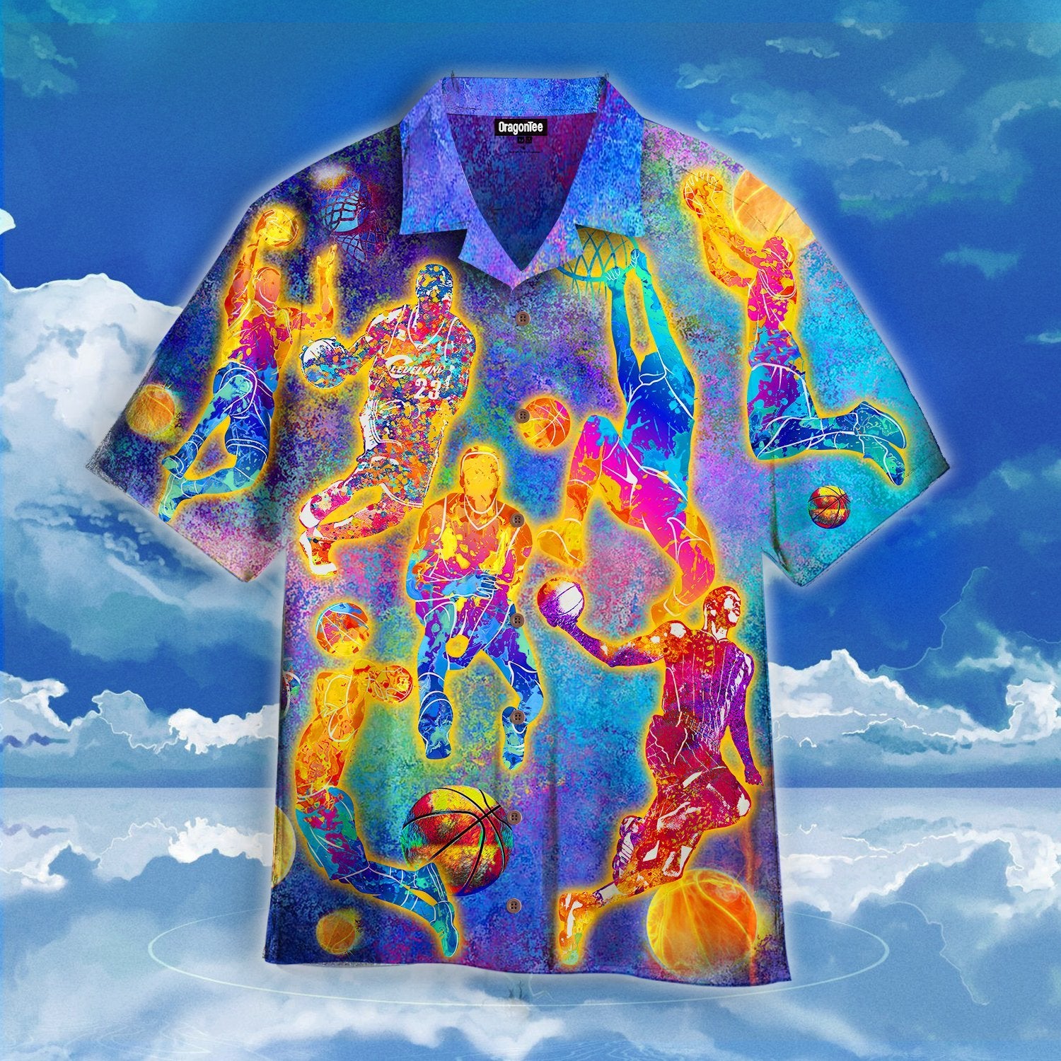 OragonTee Colorful Basketball Player Hawaiian Shirt | For Men & Women| Adult | WT1417