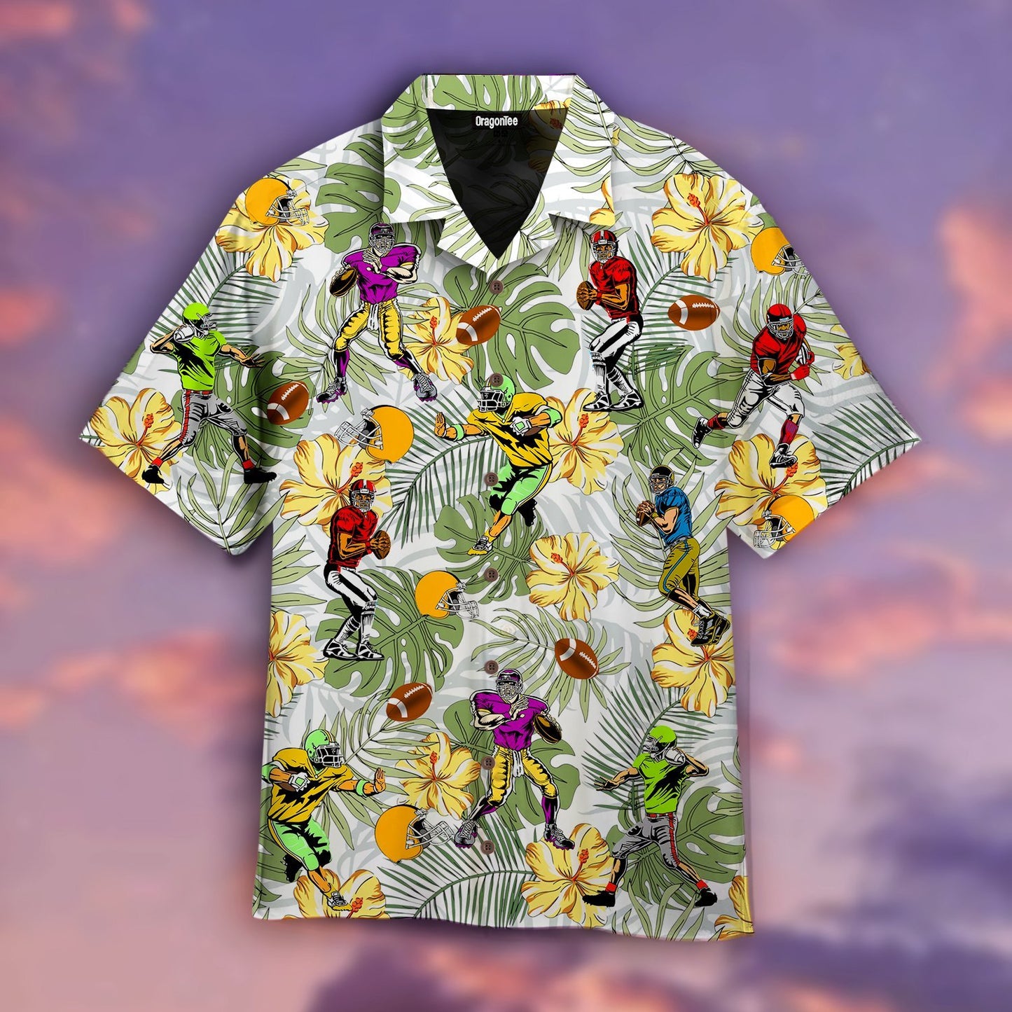 OragonTee Cool American Football Rugby Player Hawaiian Shirt | For Men & Women| Adult | WT1515