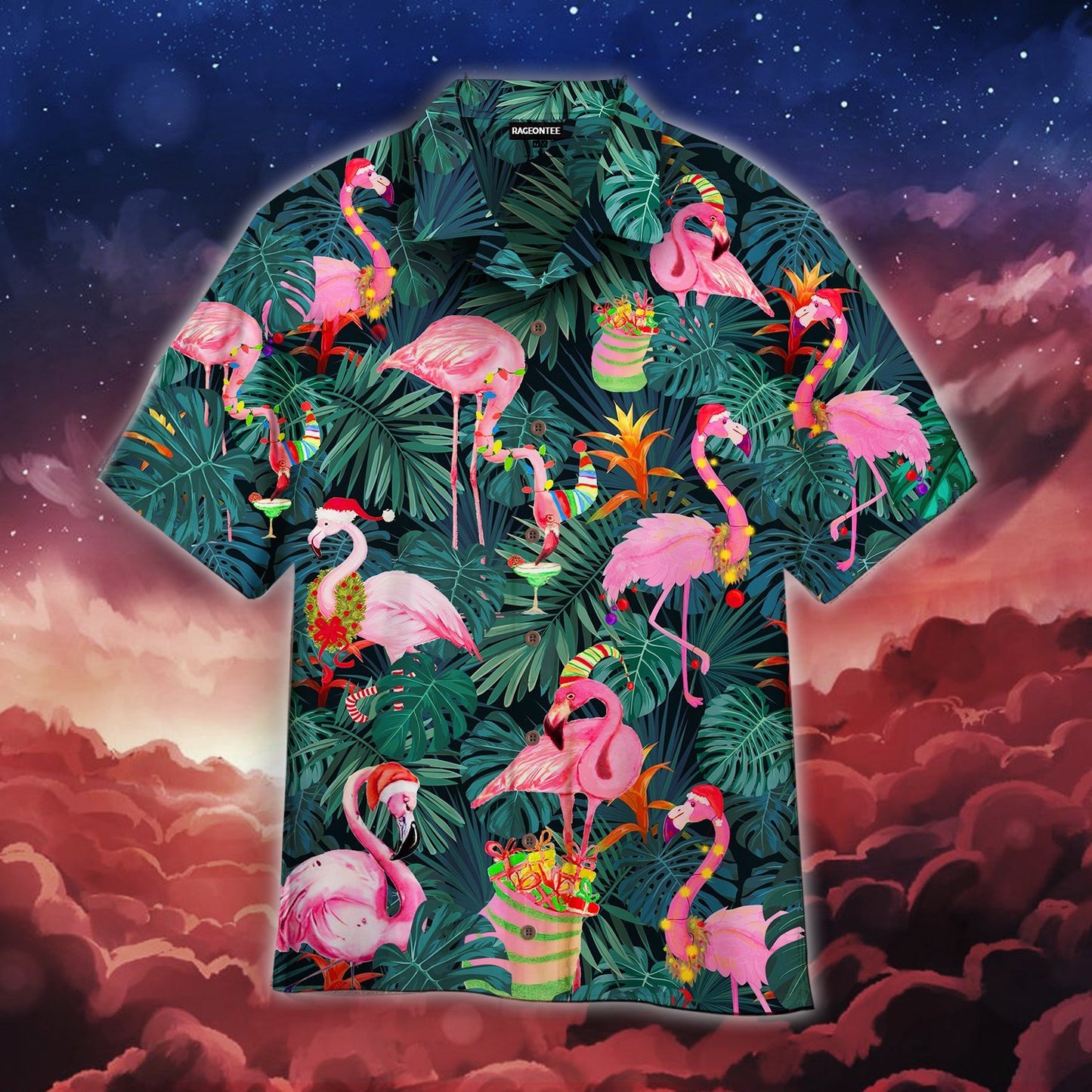 Pink Christmas Flamingo Hawaiian Shirt | For Men & Women | Adult | WT1519