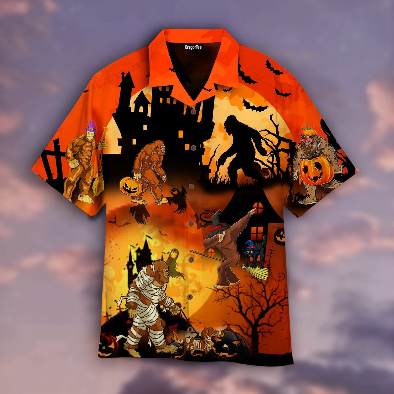 OragonTee Bigfoots Play In Halloween Night Hawaiian Shirt | For Men & Women | Adult | WT1523