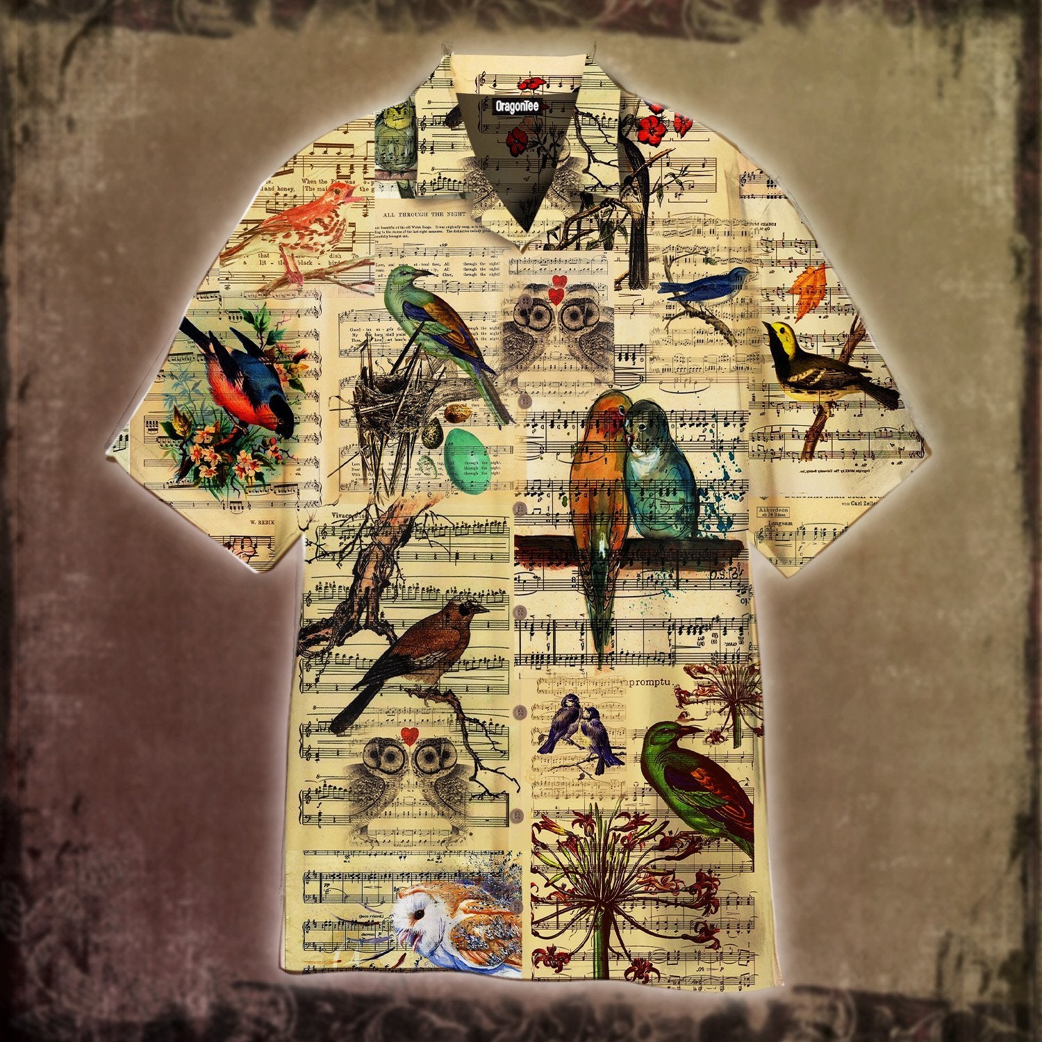 OragonTee Lovely Birds In Music Sheet Hawaiian Shirt | For Men & Women | Adult | WT1530