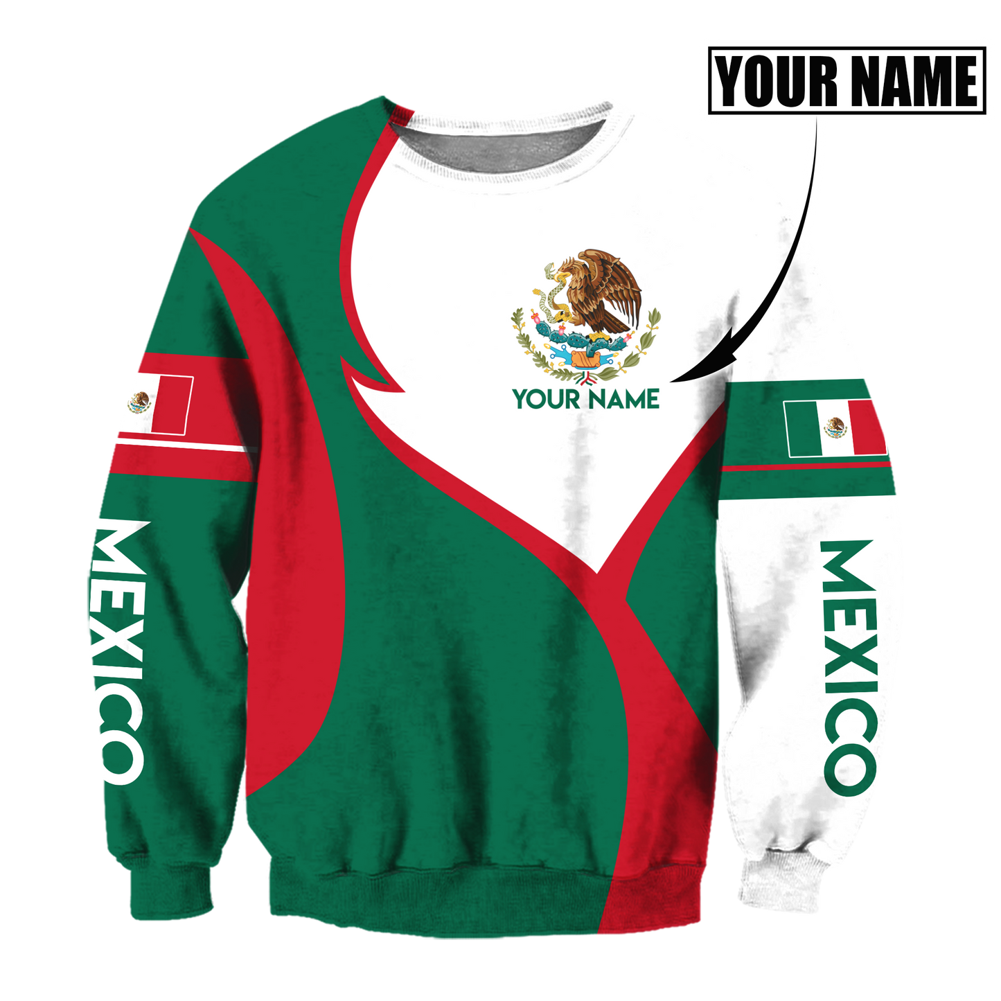 Mexico Hoodie Perionalized All Over Print Unisex Sweatshirt