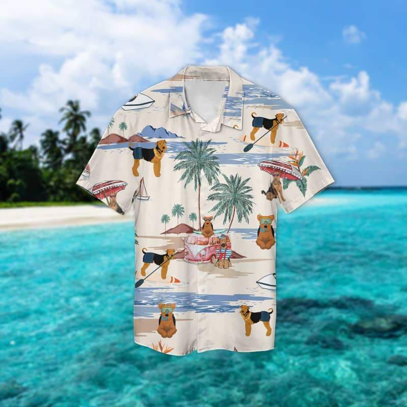 Welsh Terrier Summer Beach Hawaiian Shirt