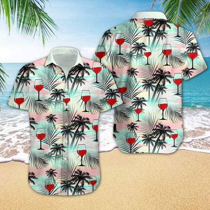 Wine Beach Tropical Full Printing Hawaiian Shirts #2809H