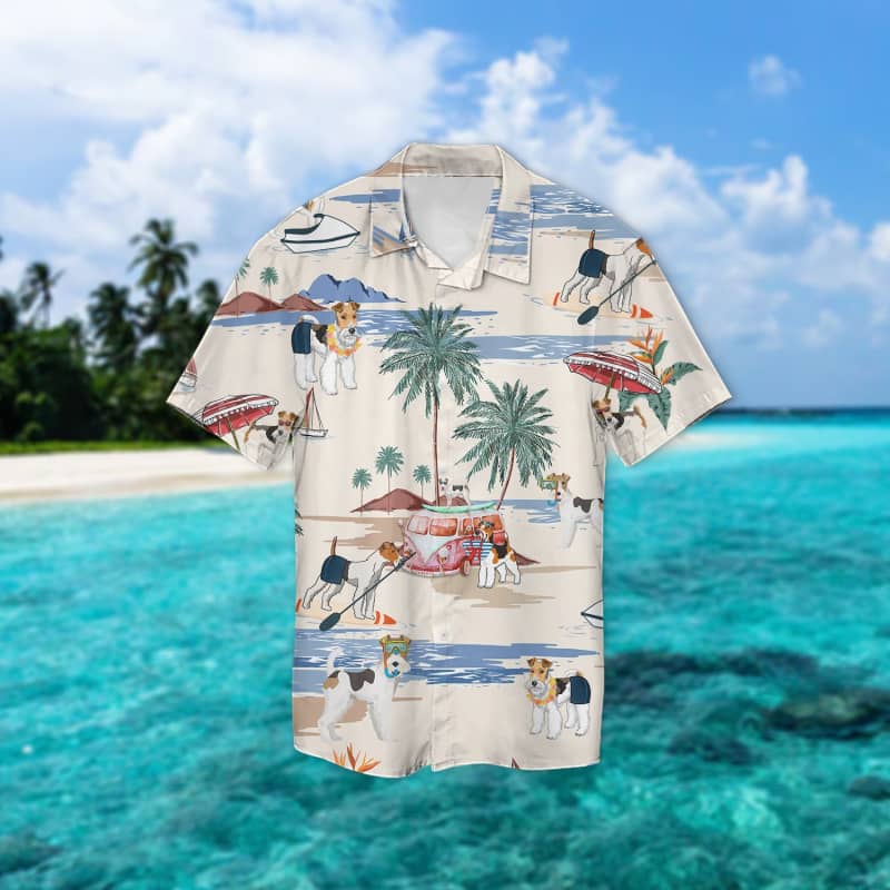 Wire Fox Terrier Summer Beach Hawaiian Shirt