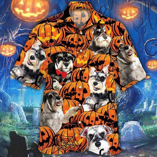 Miniature Schnauzer Dog Halloween Hawaiian Shirt | For Men & Women | Adult | HW9637