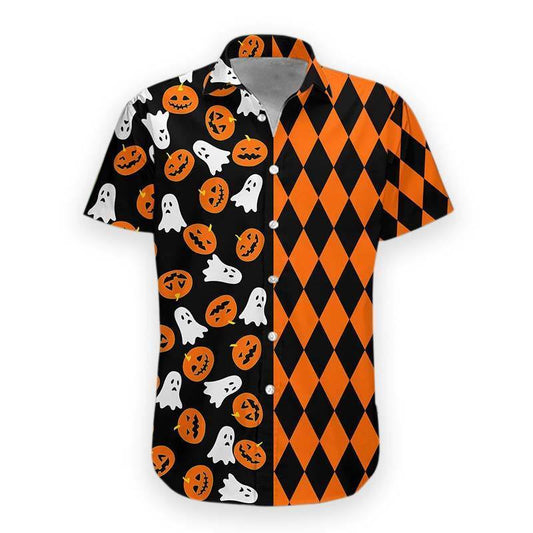 Halloween Boo Pumpkin Hawaiian Shirt | For Women Men