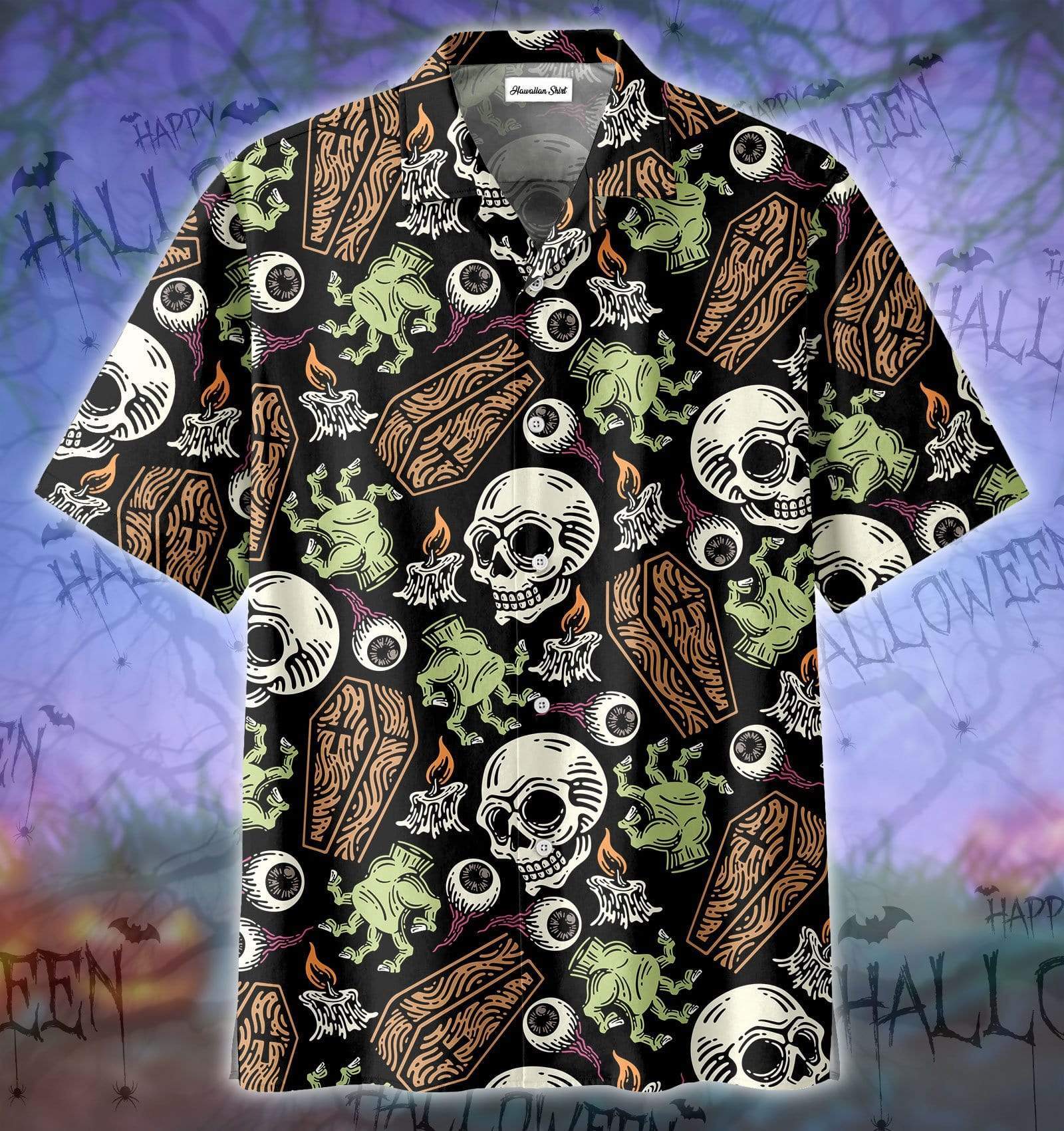 Cool Scary Zombies Pattern Halloween Hawaiian Aloha Shirts