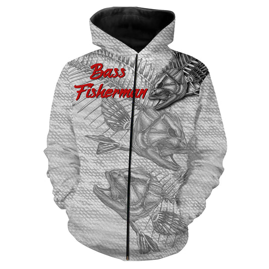 Bass fishing bass fisherman skull fish all-over print shirts