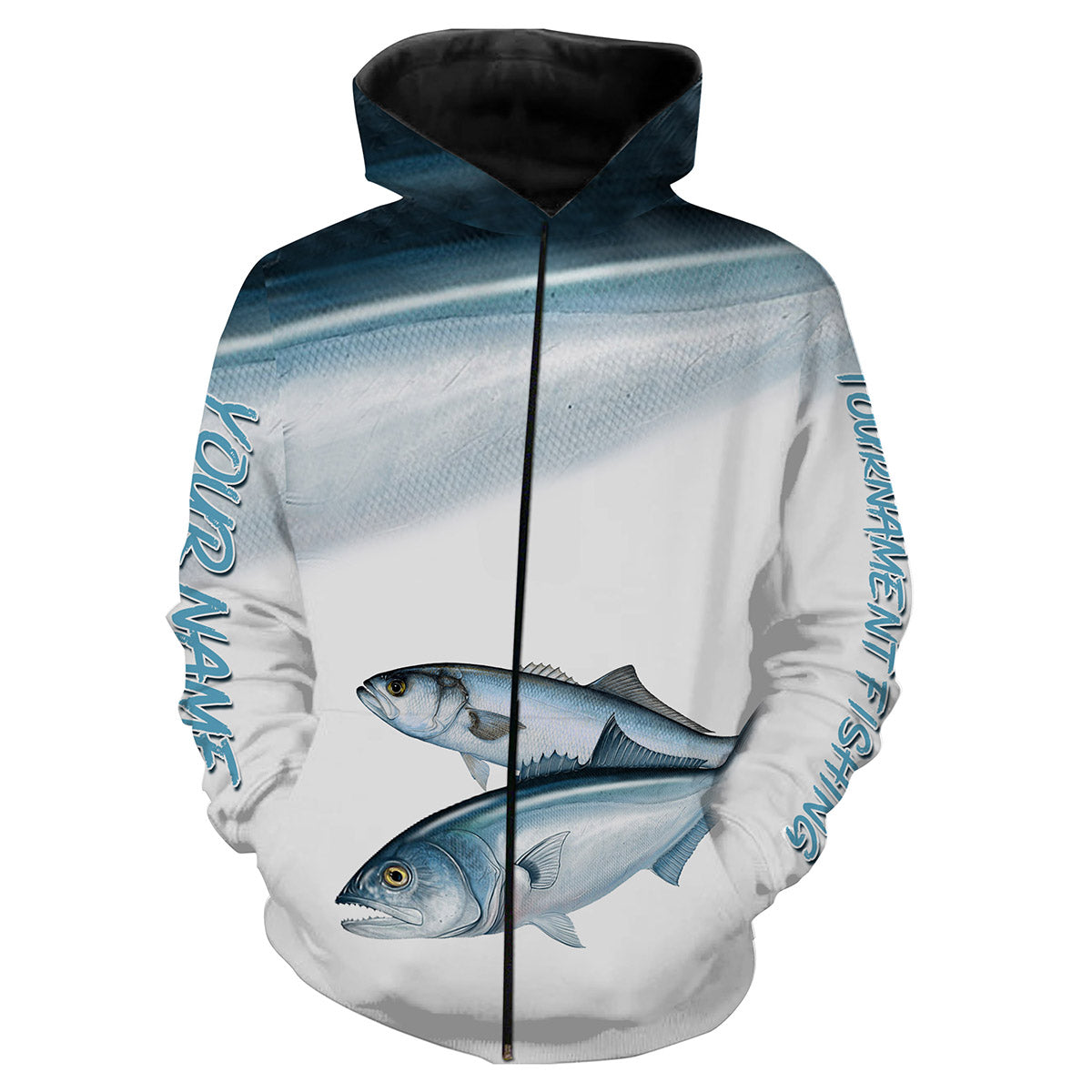 Bluefish Tournament Fishing Customize Name All Over Print Shirts Personalized Gift Nqs182 Zip Up Hoodie Zip Up Hoodie