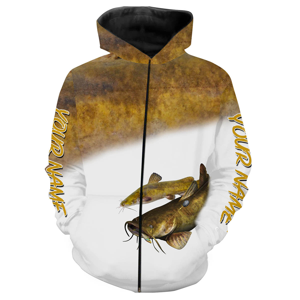 Flathead Catfish fishing customize name all over print shirts personalized gift NQS209 Zip up hoodie