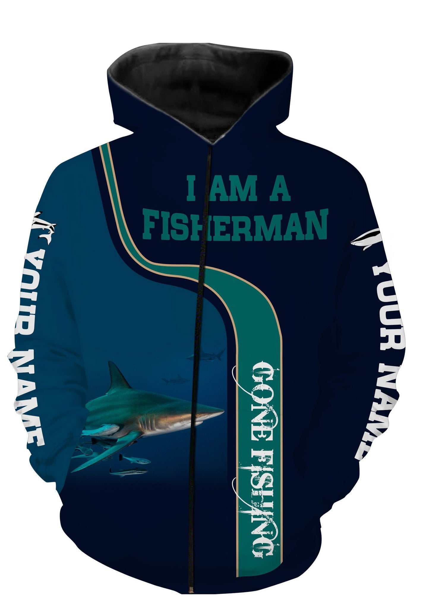 I Am A Fisherman Blacktip Shark Full Printing Shirt And Hoodie  Zip Up Hoodie Zip Up Hoodie