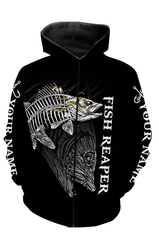 Fish reaper personalized your name full printing shirt Zip up hoodie