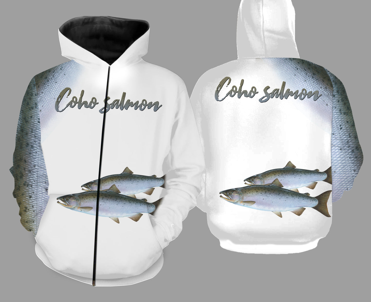 Coho salmon fishing full printing