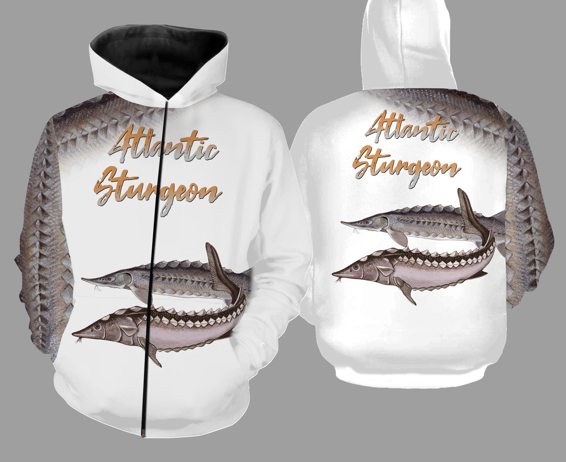 Atlantic sturgeon fishing full printing