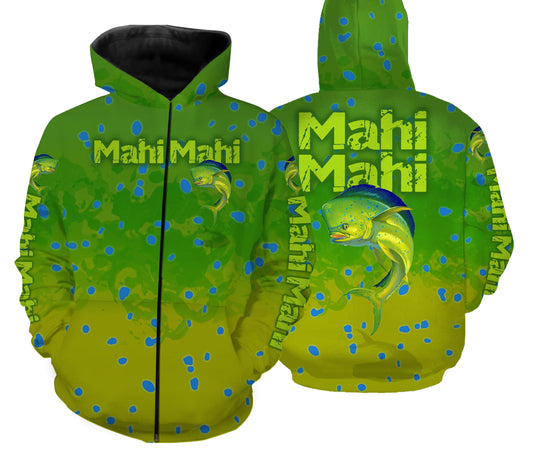 Mahi-mahi fishing full printing shirt Zip up hoodie