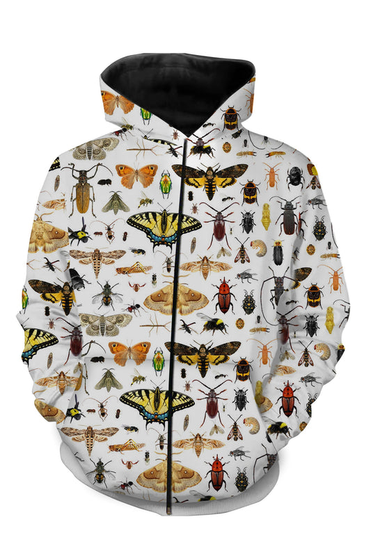 3D All over printed insect shirt Zip up hoodie