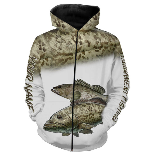 Gag Grouper tournament fishing customize name all over print shirts personalized gift NQS184 Zip up hoodie