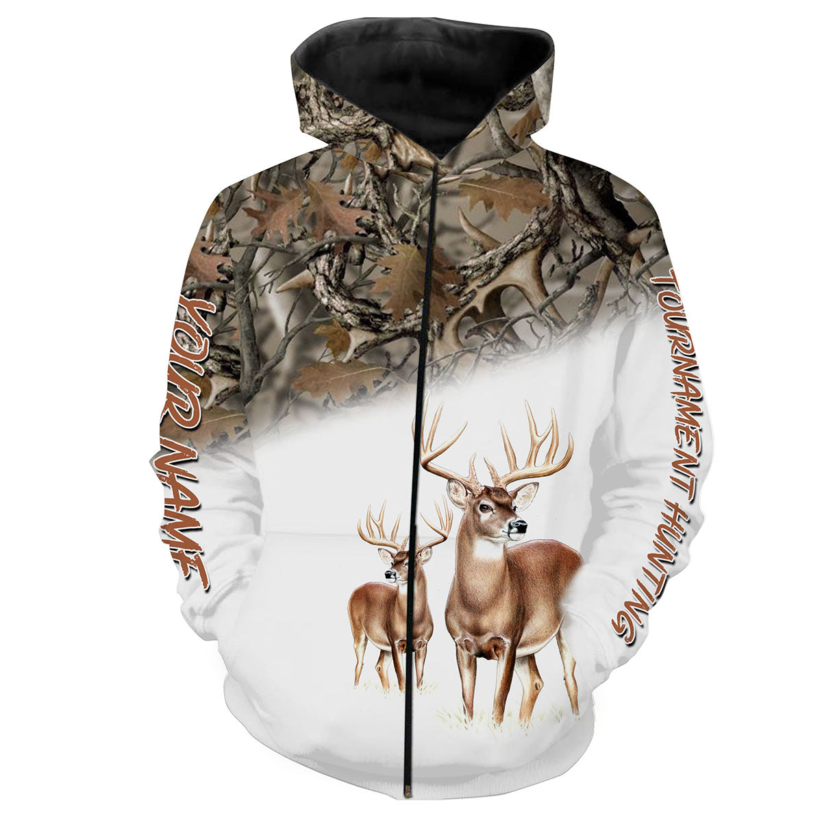 Deer tournament Hunting customize name all over print shirts personalized gift NQS213 Zip up hoodie