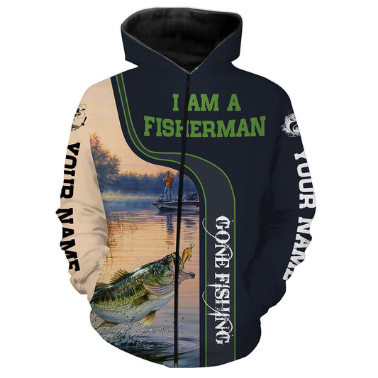 I am a fisherman full printing custom name personalized shirts Zip up hoodie