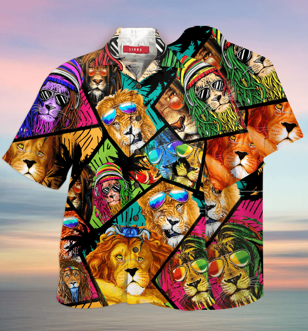 Amazing Shades Of Lion Hawaiian Unisex Aloha Shirts 