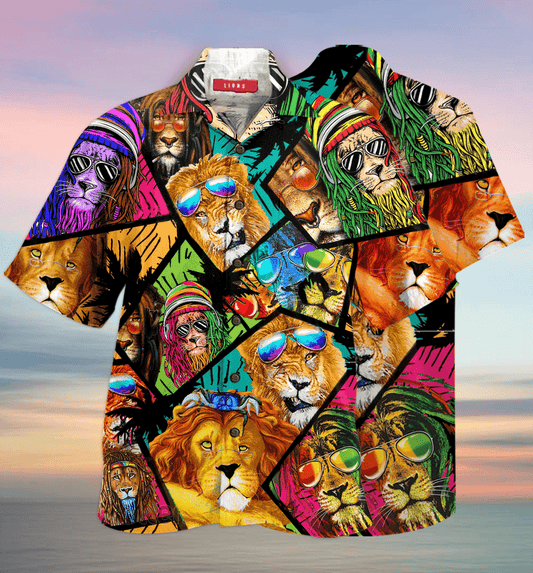 Amazing Shades Of Lion Hawaiian Unisex Aloha Shirts 