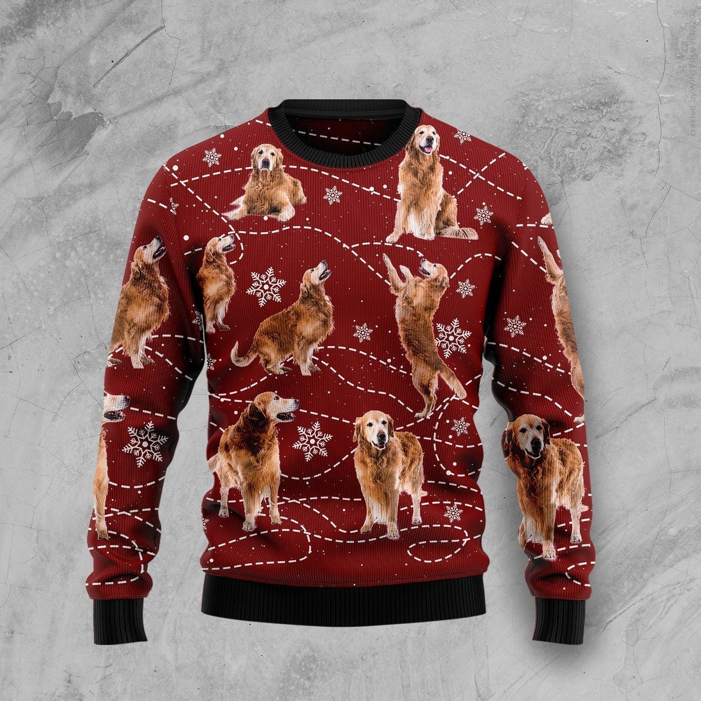 Golden Retriever Dog Xmas Ugly Christmas Sweater 