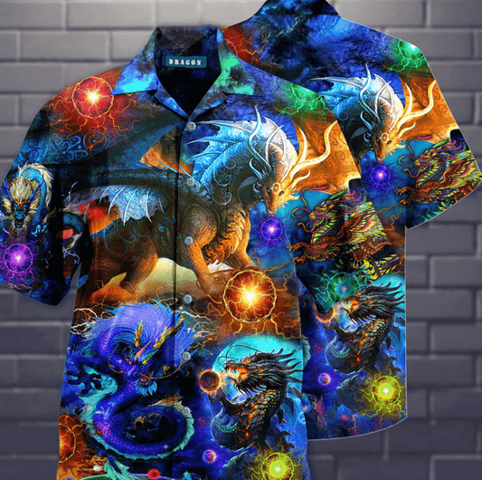 ?Amazing Dragon Thunder Color Hawaiian Aloha Shirts #Kv