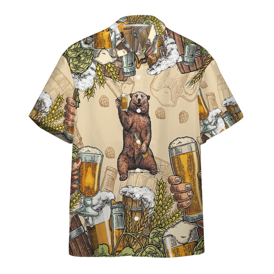  3D Bear And Beer Custom Hawaii Shirt