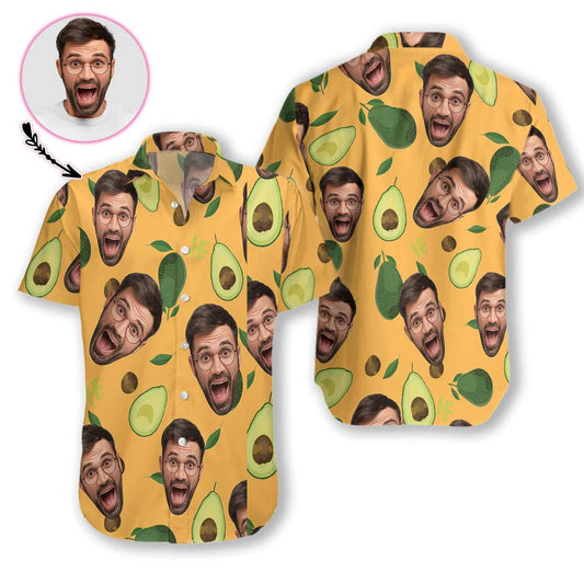 Personalized I Love Avocado Hawaiian Aloha Shirts Funny Custom Face #L